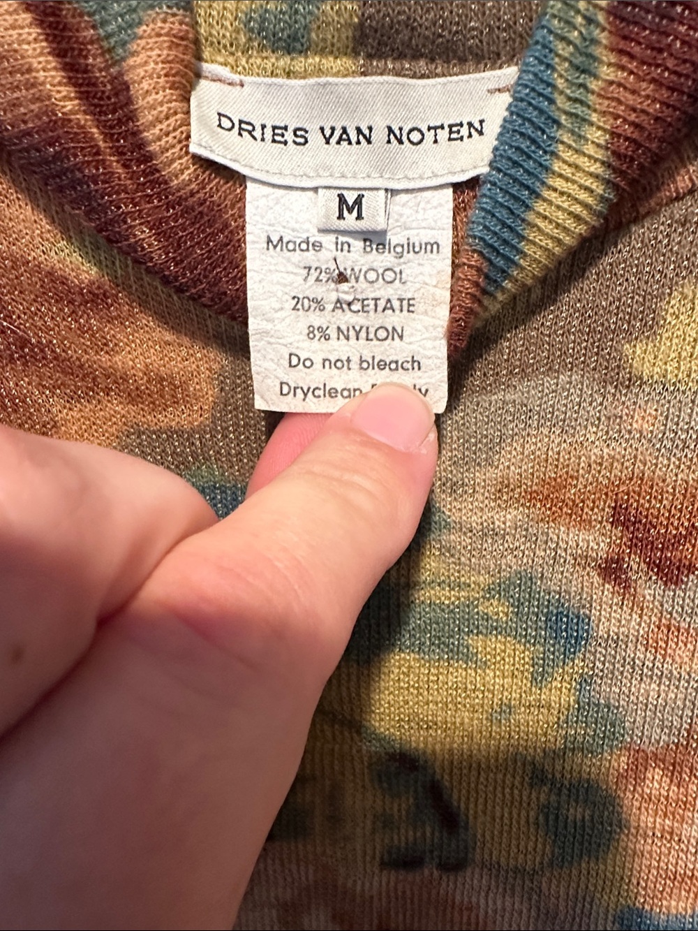 Dries Van Noten Floral Crop Top in Brown, Yellow, Blue - Picture 3 of 4